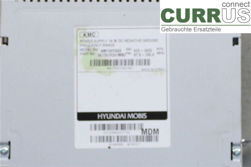 KIA PICANTO  12-17 Radio CD /Multimediapanel  1,0/G3LA