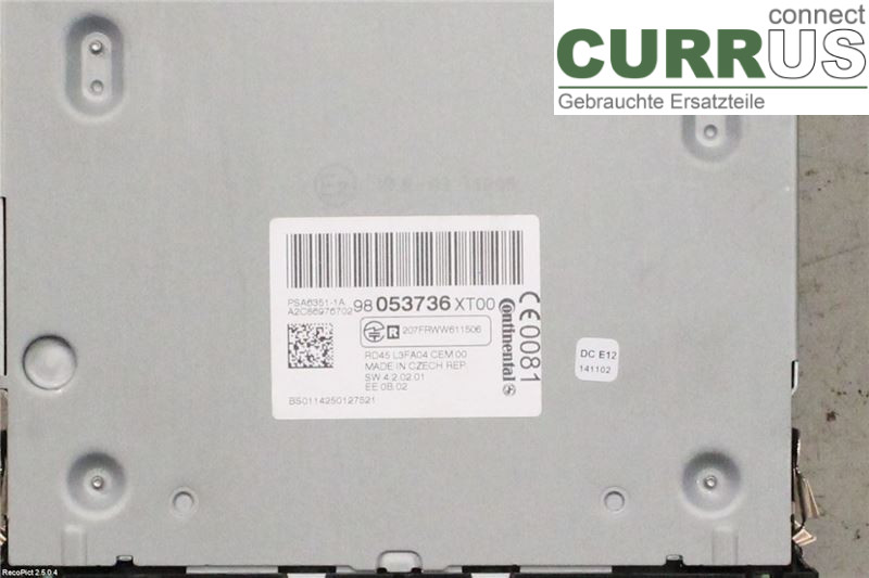 CITROEN C3    10-17 Radio CD /Multimediapanel  1,2/HMZ