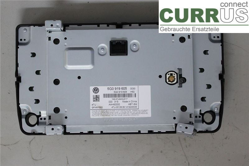 VW GOLF / E-GOLF VII   13-20 Radio CD / panneau multimédia 5G0919605 1,2TSI/CJZA
