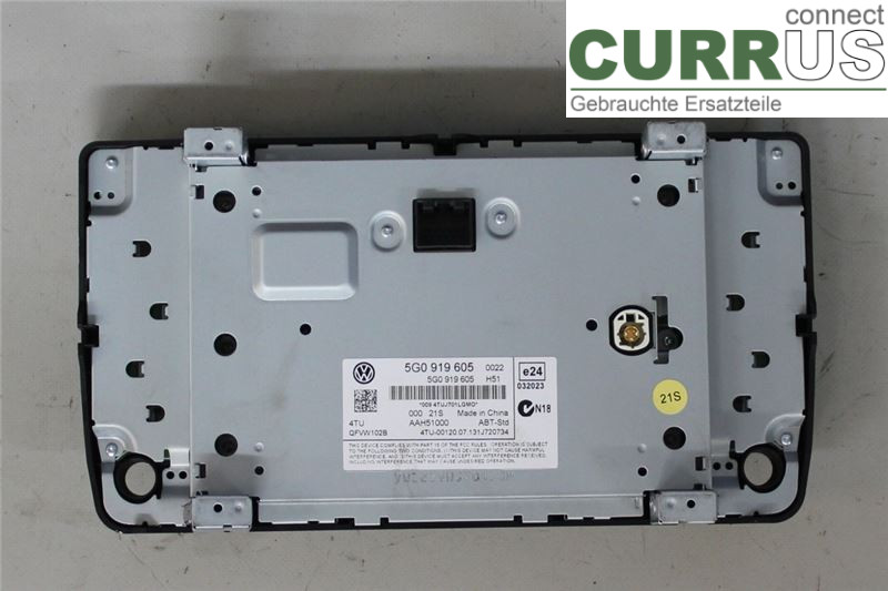 VW GOLF / E-GOLF VII   13-20 Radio CD / panneau multimédia 5G0919605 1,2/CJZA