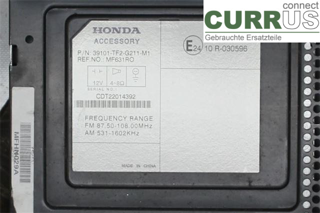 HONDA JAZZ   08-14  Radio CD / Multimedia panel  1.3 Hybrid