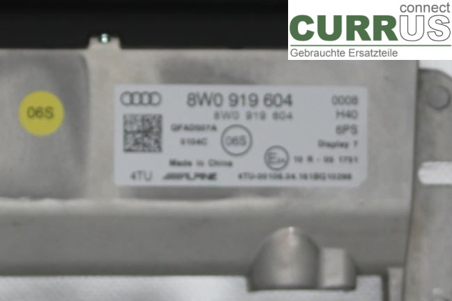 AUDI A4/S4  B9 16-19 Control display 8W0919604 2,0/DETA
