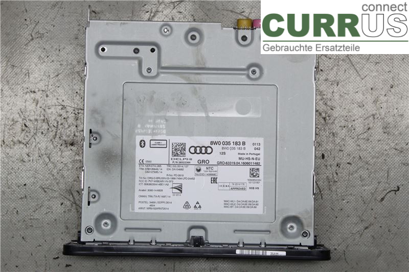 AUDI A4/S4  B9 16-19 Radio CD / multimediepanel 8W0035183B 2,0/DETA