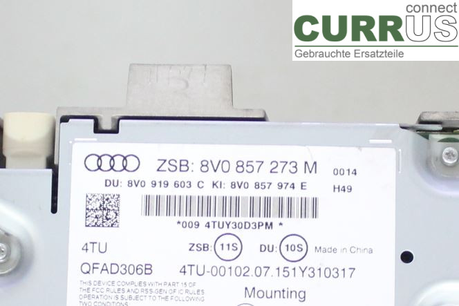AUDI A3/S3 8V  13-20 Monitor 8V0857273M 1,2/CYVB
