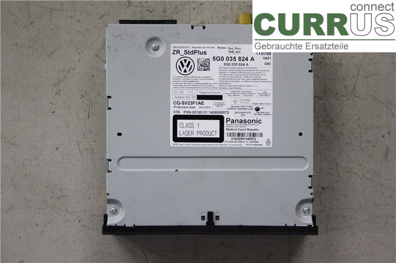 VW GOLF / E-GOLF VII   13-20 Radio-CD-/Multimedia-Panel 5G0035824AX 1,2TSI/CJZA