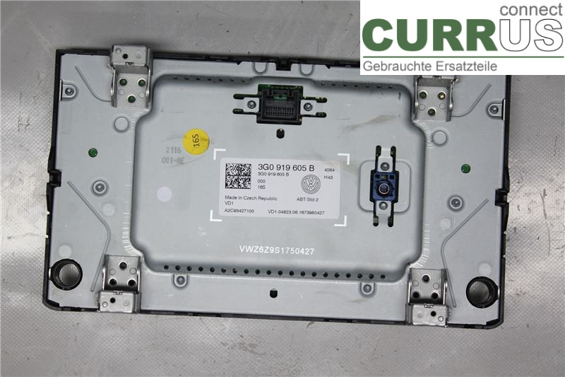 VW GOLF / E-GOLF VII   13-20 Radio CD / panel multimedialny 3G0919605B 2,0T/CJXC