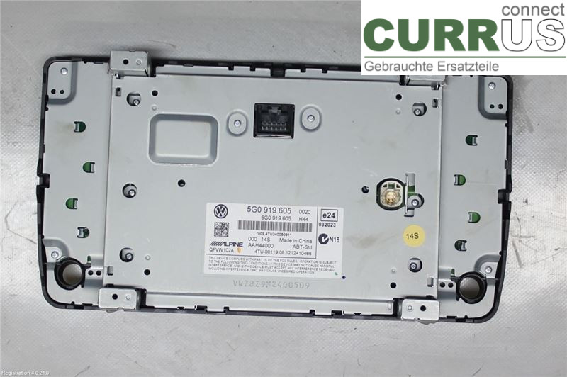 VW GOLF / E-GOLF VII   13-20 Radio CD / panneau multimédia 5G0919605 1,6 TDI/CLHA