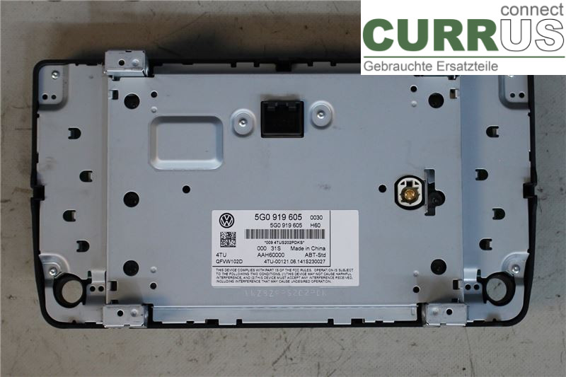 VW GOLF / E-GOLF VII   13-20 Radio CD / panneau multimédia 5G0919605 1,4/CPWA
