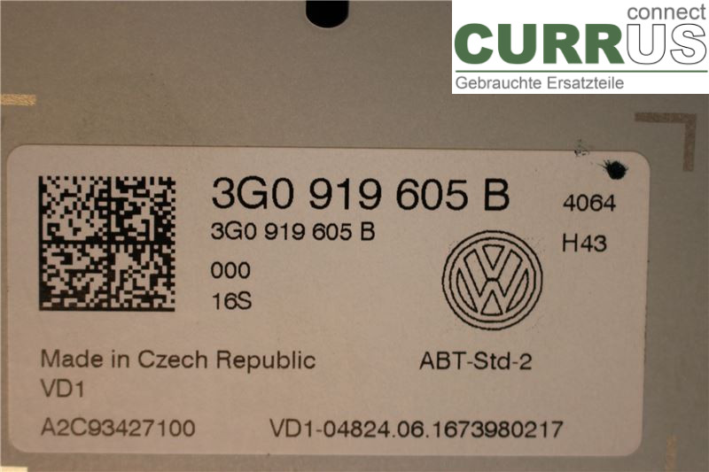 VW GOLF / E-GOLF VII   13-20 Radio CD /Multimediapanel 3G0919605B 2,0 TDI/CUNA