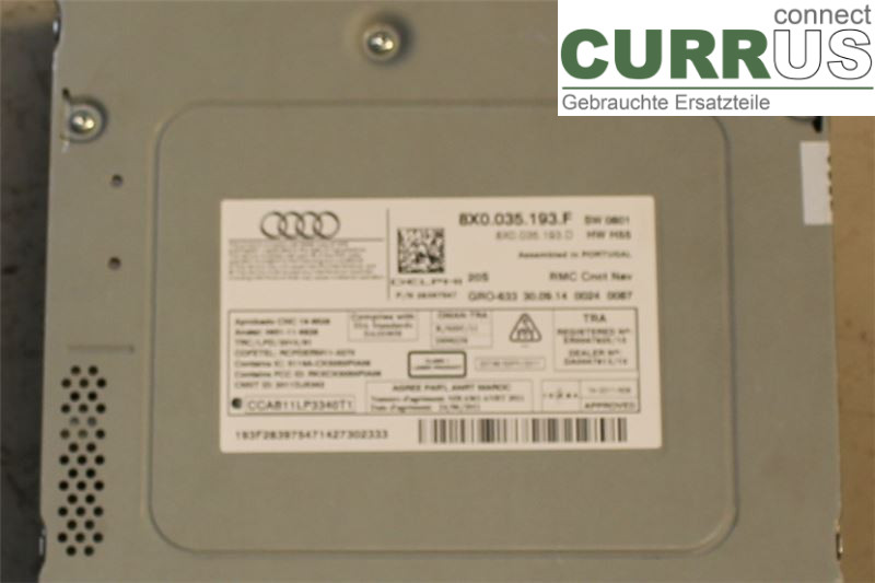 AUDI A1/S1  11-18 Radio-CD-/Multimedia-Panel 8X0035193FX 1,2 TFSI/CBZA