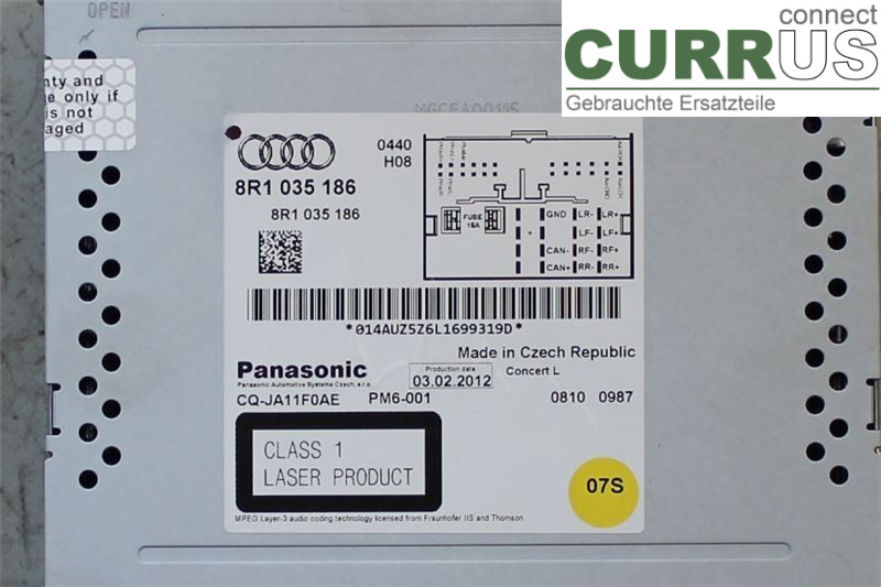 AUDI A4  12-15 Radio CD / panel multimedialny  2,0 TDI/CJA