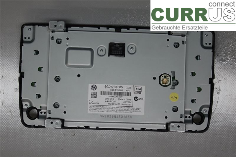 VW GOLF / E-GOLF VII   13-20 Radio CD / panneau multimédia 5G0919605 1.4 TSI/CPVA
