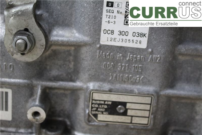 VW TOUAREG 7P  11-18 Gearbox (Automatic) 0C8300038KX 3,0/CGEA