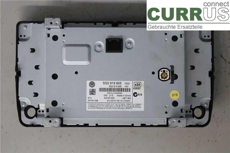 VW GOLF / E-GOLF VII   13-20 Radio CD / panneau multimédia 5G0919605 1,2/CJZA