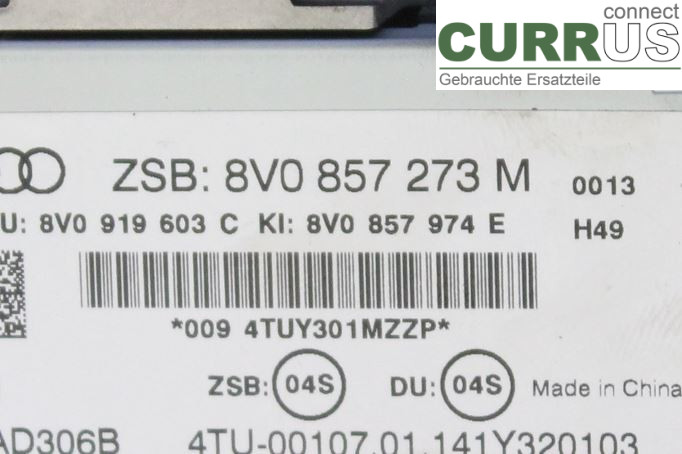 AUDI A3/S3 8V  13-20 Monitor  1,6 TDI