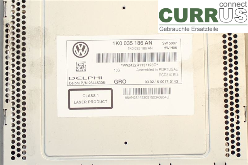VW CADDY  11-15 Radio CD / Multimedia panel 1K0057187NX CAYD
