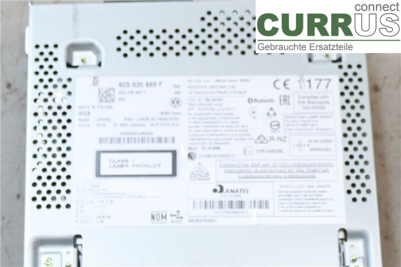 VW POLO       10-17 Radio CD / panneau multimédia 6C0035869F CJZC