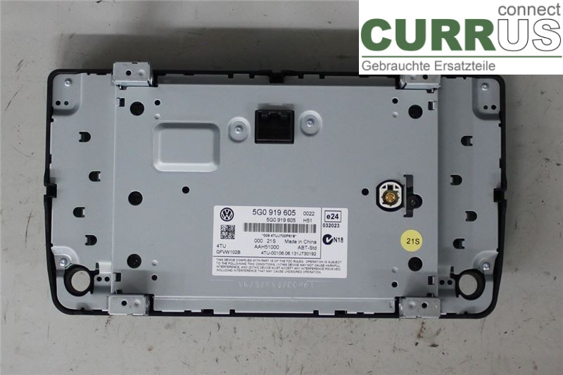 VW GOLF / E-GOLF VII   13-20 Radio CD / panneau multimédia 5G0919605 1.6 TDI