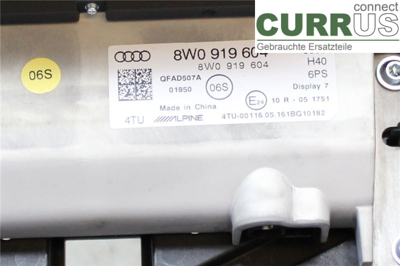 AUDI A4/S4  B9 16-19 Radio CD / Multimedia panel 8W0919604 2,0 TDI/DETA