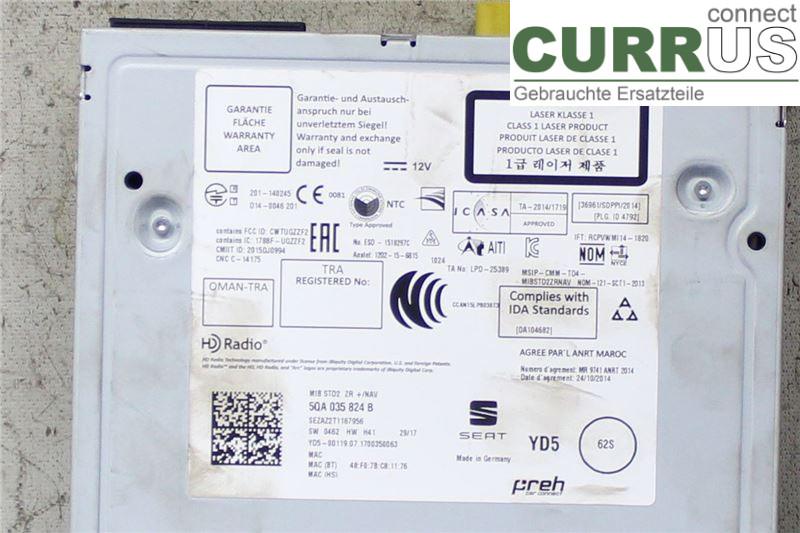 SEAT ATECA  16- Radio CD / Multimedia panel 5QA035824B CZEA