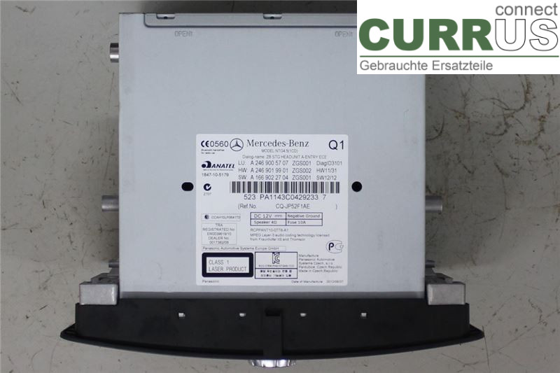 MB B-KLASS (W246/W242)  12-19 Radio CD / panel multimedialny A2469003108 OM651.901