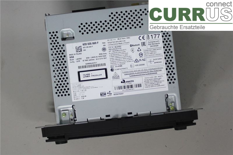 VW POLO       10-17 Radio CD / panneau multimédia 6C0035869F CJZC