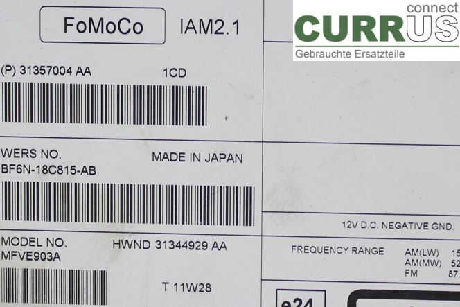 VOLVO V60  11-13 Radio-CD-/Multimedia-Panel  1.6 D/D4162T