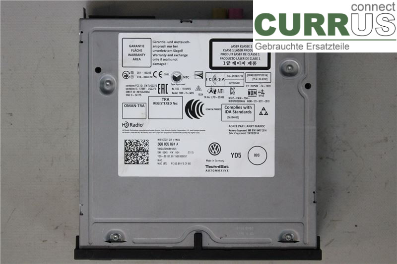 VW GOLF / E-GOLF VII   13-20 Radio CD / Multimedia panel 3Q0035824A CZDA