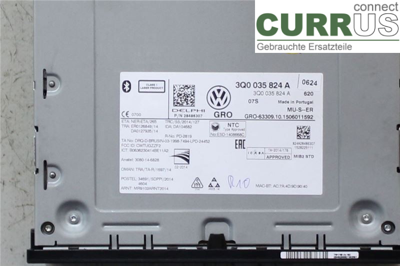 VW PASSAT  15-19 Radio CD / Multimedia panel 3Q0035824A CRLB