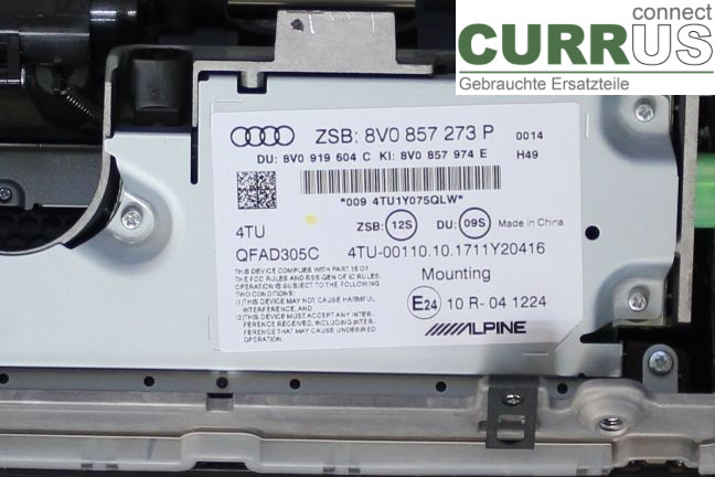 AUDI A3/S3 8V  13-20 Monitor 8V0857273P DADA