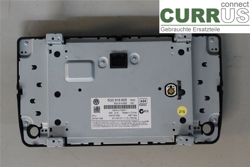 VW GOLF / E-GOLF VII   13-20 Radio CD / panneau multimédia 5G0919605 CRKB