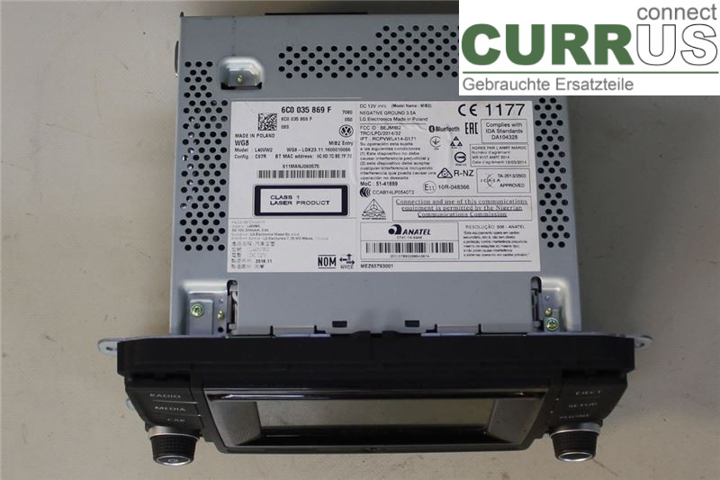 VW POLO       10-17 Radio CD / panneau multimédia 6C0035869F CJZC