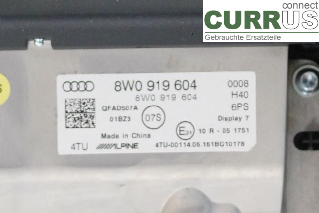 AUDI A4/S4  B9 16-19 Monitor 8W1919604 DETA