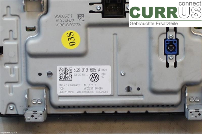 VW PASSAT  15-19 Radio-CD-/Multimedia-Panel 5G6919605A DFCA