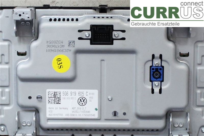 VW GOLF / E-GOLF VII   13-20 Radio-CD-/Multimedia-Panel 5G6919605A DCYA