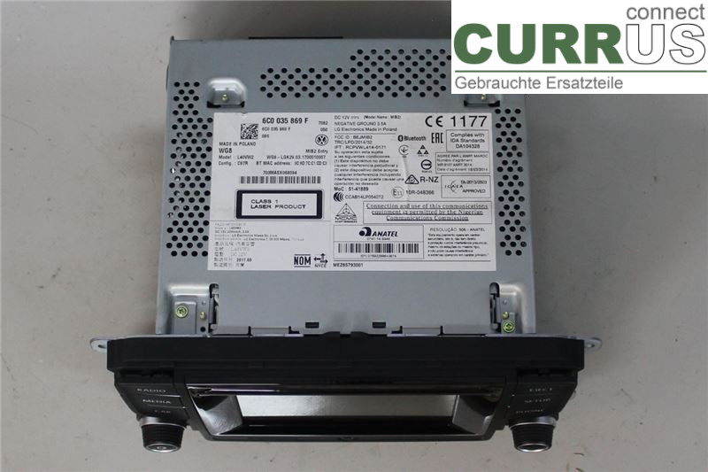 VW POLO       10-17 Radio CD / panneau multimédia 6C0035869F CJZC