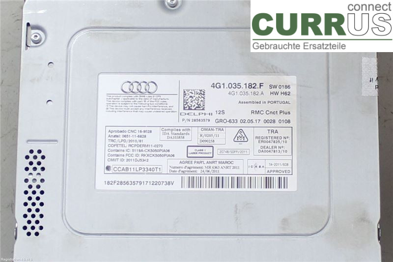 AUDI A6/S6 4G   11-18 Radio CD / Multimedia panel 4G1035182F DDDA