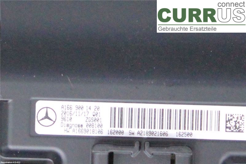 MB CLA-CLASS (C117/X117)  13-19 Monitor A1669008122 