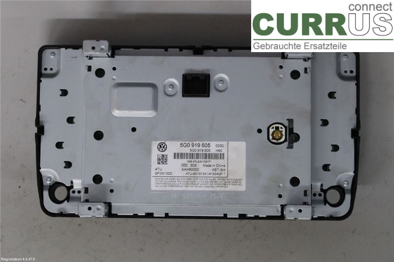 VW GOLF / E-GOLF VII   13-20 Radio CD / panneau multimédia 5G0919605 