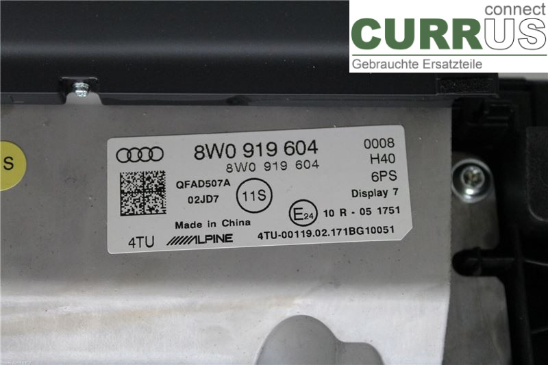 AUDI A4/S4  B9 16-19 Monitor 8W1919604 DEUA