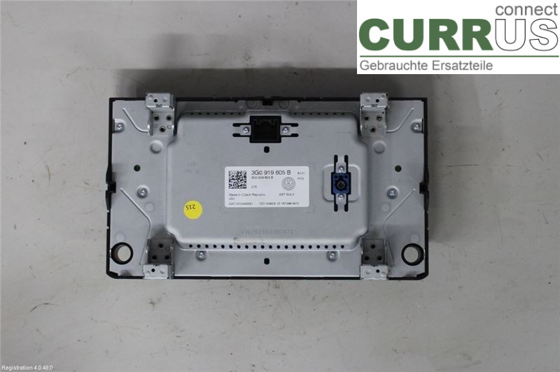 VW PASSAT  15-19 Radio CD / Multimedia panel 3G0919605B 