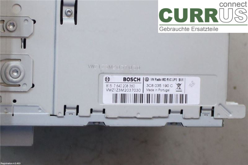 VW PASSAT  11-14 Radio-CD-/Multimedia-Panel  