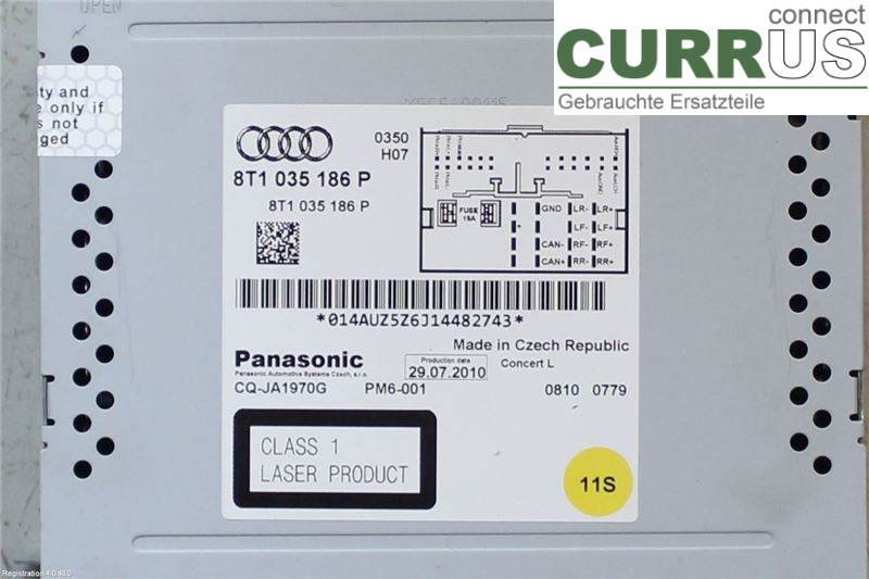 AUDI A5  07-16 Radio CD / Multimedia panel 8T1057186PX 