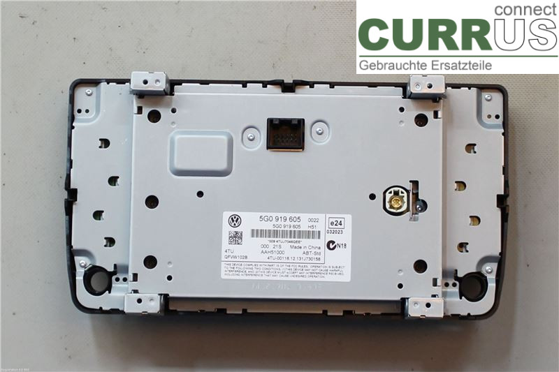 VW GOLF / E-GOLF VII   13-20 Radio CD / panneau multimédia 5G0919605 