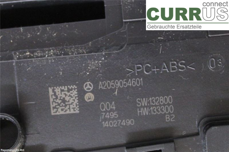 MB C-KLASS (W205)  14- Radio CD / Multimedia panel A2059054601 OM651.921