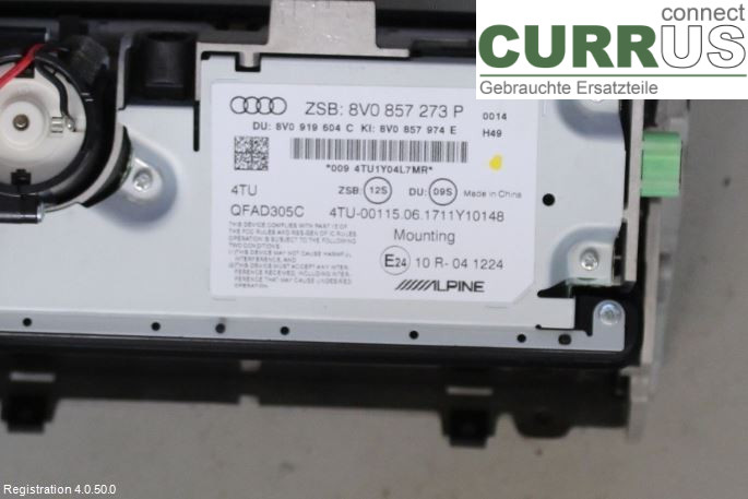 AUDI A3/S3 8V  13-20 Monitor 8V0919604C 