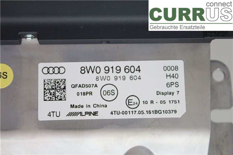 AUDI A4/S4  B9 16-19 Moniteur 8W1919604 