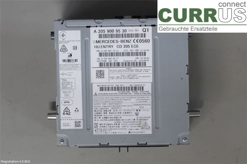 MB C-KLASS (W205)  14- Radio CD / Multimedia panel A2059000241 M274.920
