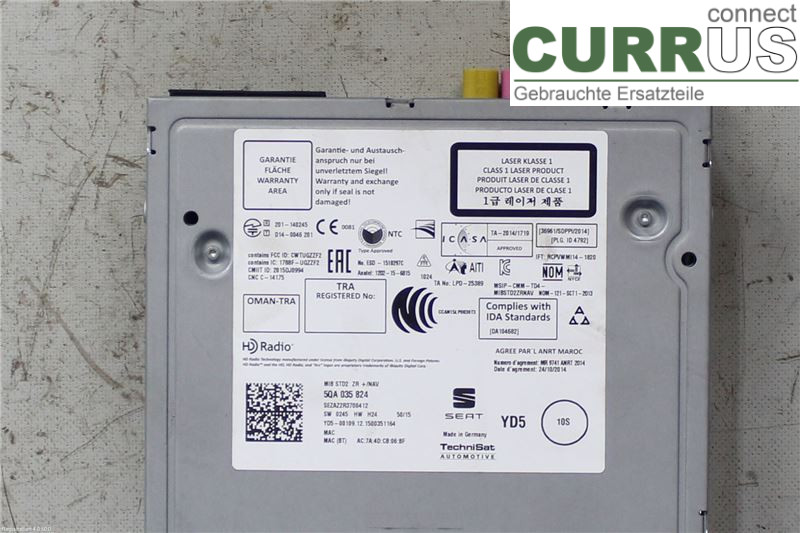 SEAT LEON   13-20 Radio CD / Multimedia panel 5QA035824 CRLB