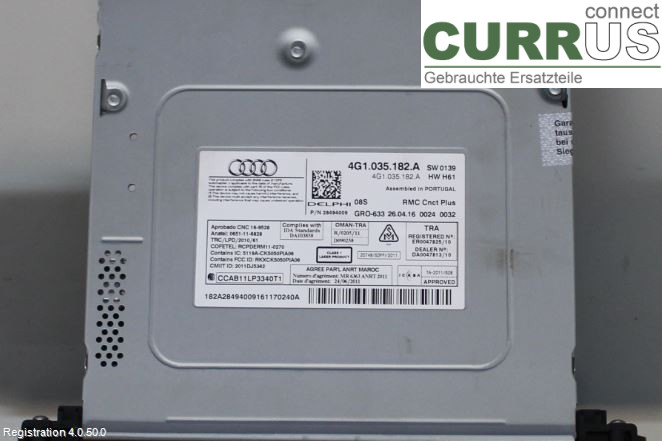 AUDI A6/S6 4G   11-18 Radio CD / Multimedia panel 4G1035182A CNHA